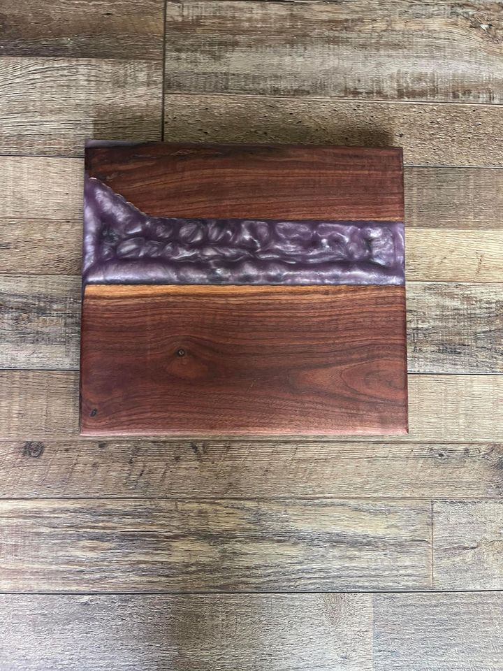 Custom Hardwood/Epoxy Cutting Boards