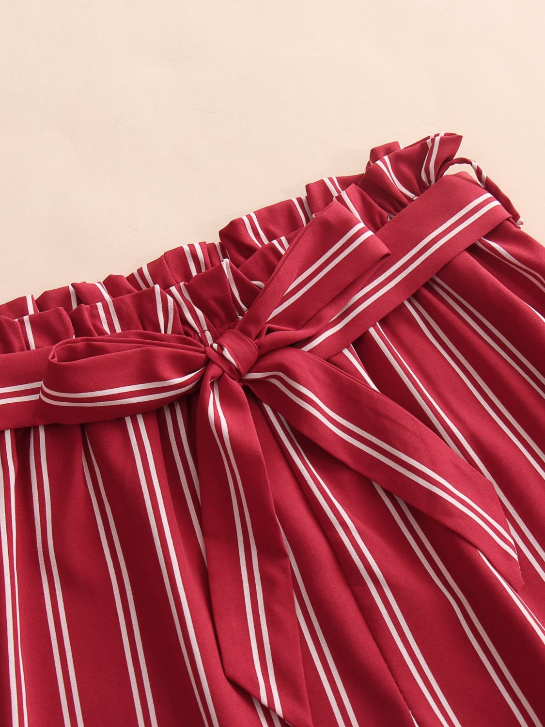 Striped Tie Belt Shorts
