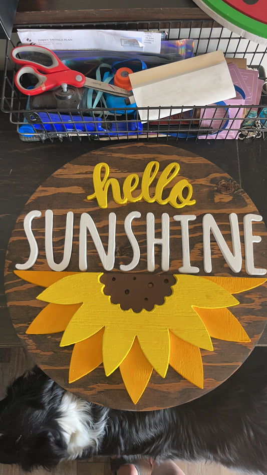 Hello sunshine door hanger